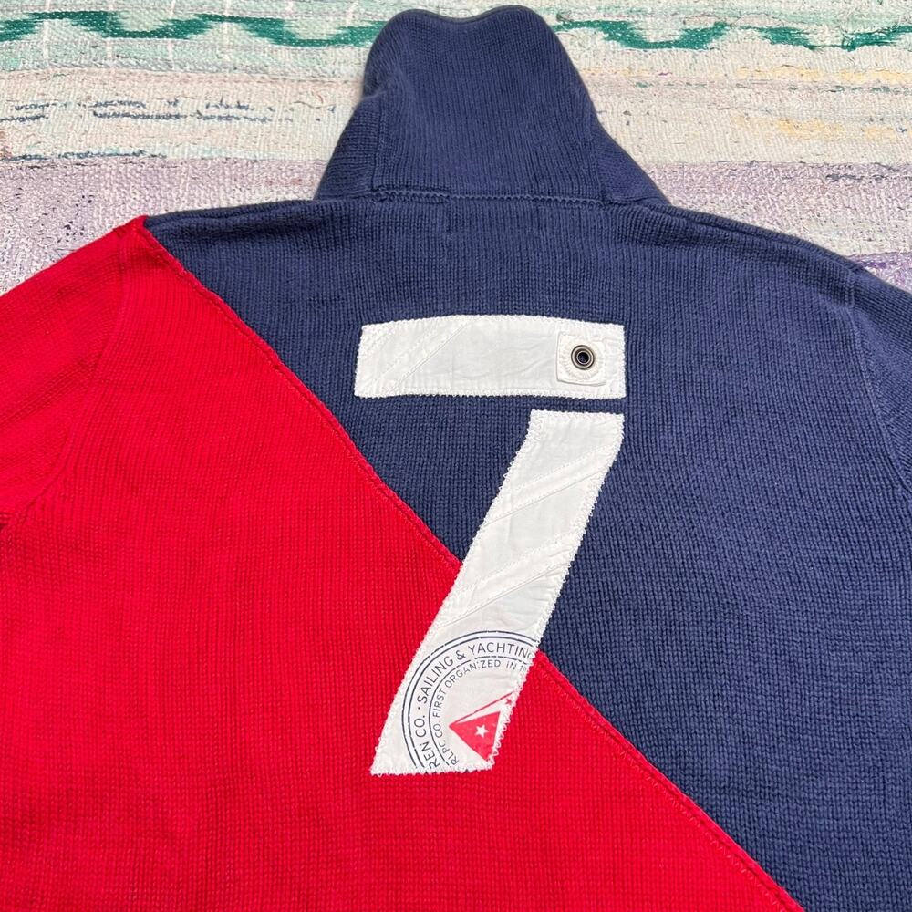 Polo Ralph Lauren Yacht Club Sweater Size Medium Red White Blue Association - Picture 8 of 12
